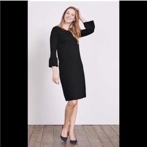 BODEN Lavinia Ponte Knit Dress Black Bell Sleeve Carew Workwear J0019 Lined Sz 8